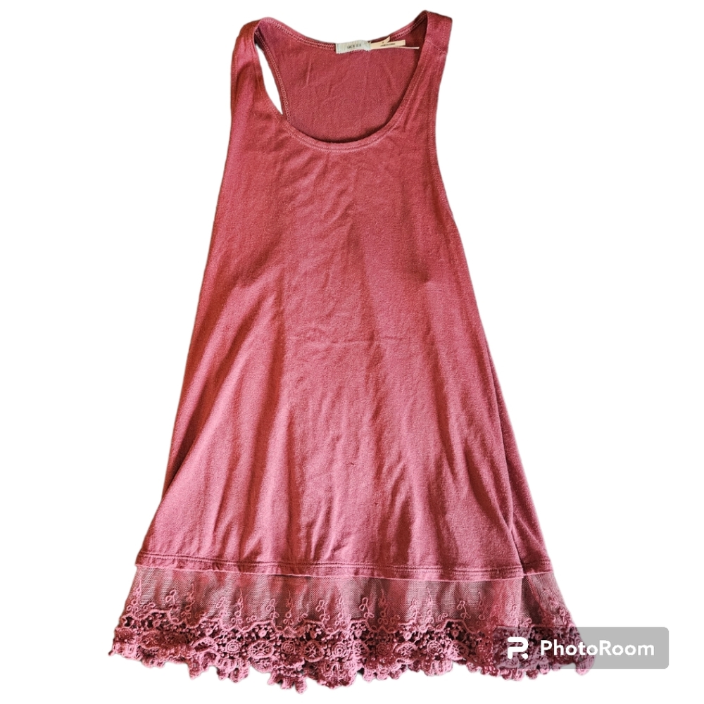 Kimchi Blue Dusty Rose Lace Bottom Tank top